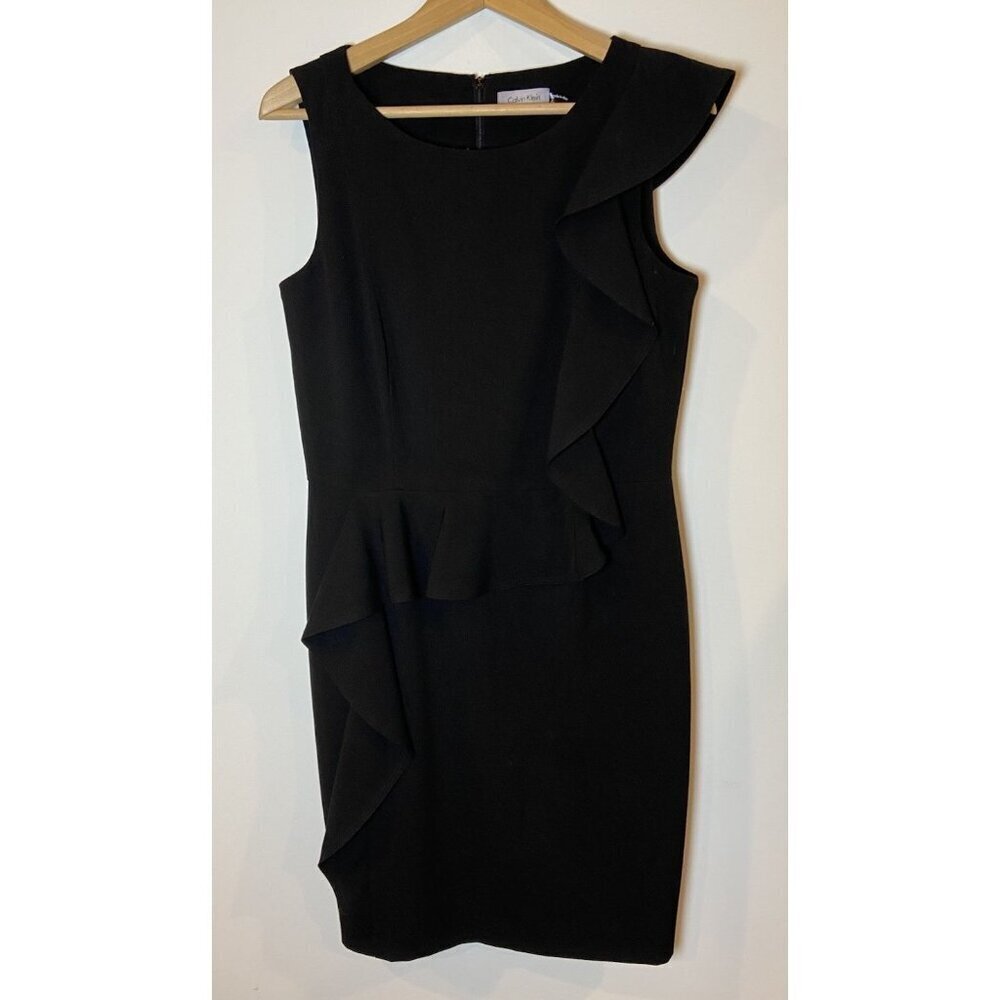 calvin klein black ruffle dress | Dresses | Calvin Klein Sheath Career Asymetric Sleeveless Size Wearing Black Shoes: A Category_ New In Whether you pair with Color:Nude Multi